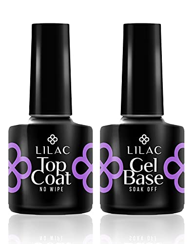 Lilac Milano - Preparatori Smalti Unghie • Base Gel - Top Coat - MADE IN U.S.A. Per Semipermanente Smalto Gel UV (Gel Base+Top Coat)