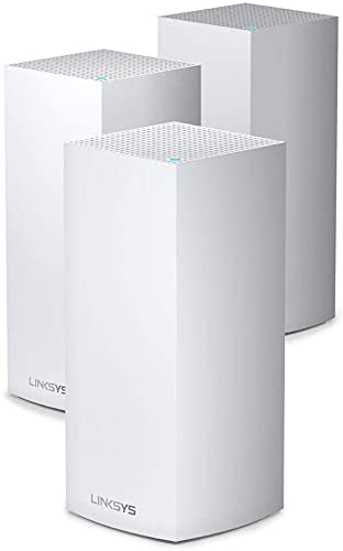Linksys Velop MX12600 Sistema WiFi 6 mesh Tri-Band AX4200, router WLAN, range extender con 830 m² di copertura e velocità 3,5 volte rapide per 120 dispositivi, Confezione da 3, Bianco