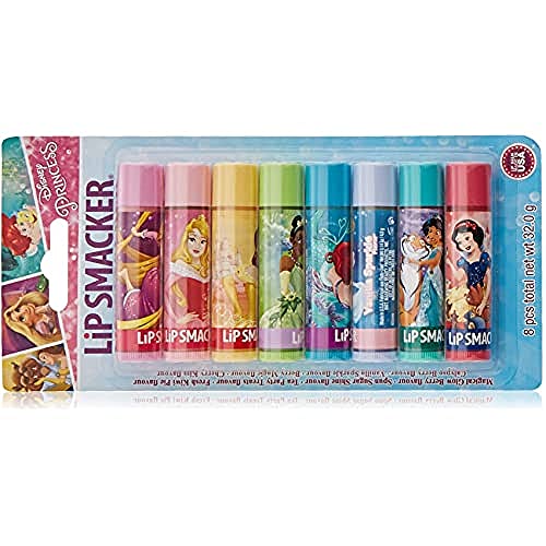 Lip Smacker - Disney Princess Collection - Burrocacao per Bambini - Gusti Assortiti - Balsamo Labbra per Bambine in 8 Gusti Diversi - Party Pack da 8