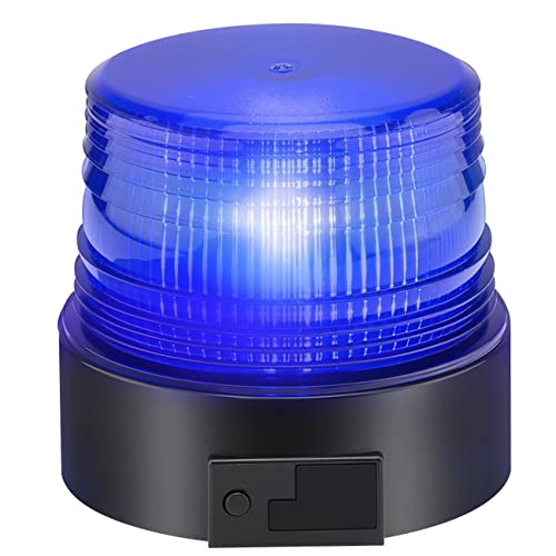 Luce LED stroboscopica lampeggiante di emergenza batteria, blu e magnetica, per camion con spina accendisigari da 12-24 V
