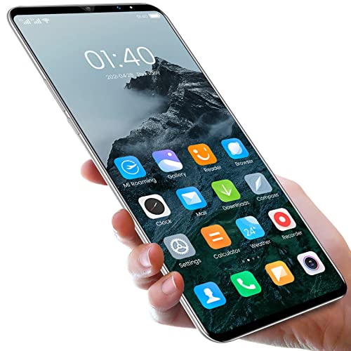 M12 Pro 5G sbloccato telefono cellulare Android, smartphone con sblocco tramite impronte digitali, batteria mobile a lunga durata, display da 6,1 pollici, argento