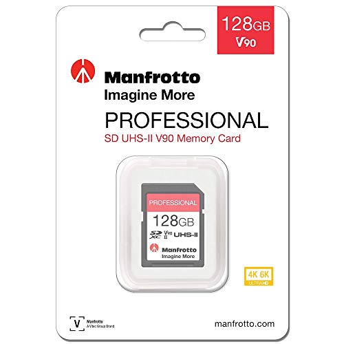 Manfrotto - Scheda di Memoria Professional 128GB, UHS-II, V90, U3 2...