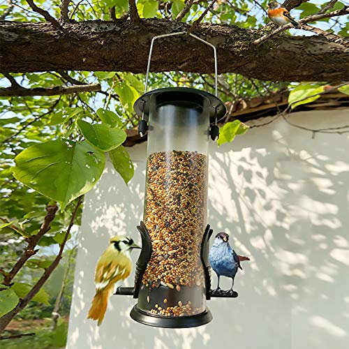 Mangiatoia per Uccelli con Gancio per Mangiatoia per Uccelli Selvatici, Miscele Miste Fi Semi Anti-UV Nero(8,4 Pollici)