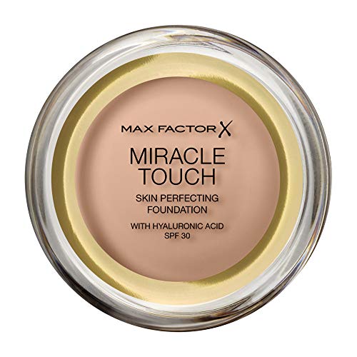 Max Factor Miracle Touch, Fondotinta Coprente con Acido Ialuronico, 045 Warm Almond, 12 ml