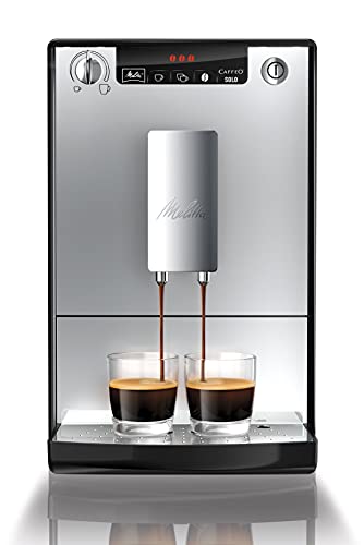 Melitta E 950-103 Caffeo Solo Macchina per Caffé Automatica, 2 Cups, Plastica, Argento Nero