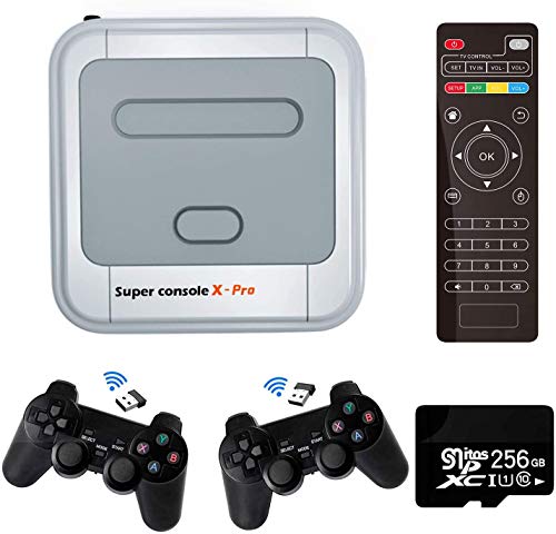 Merita Super Console X PRO Console di Giochi Arcade retrò, 4K Videogioco TV HDMI Senza Fili con Oltre 50,000 Giochi, 2 Controller, Supporto NES N64 PS1 PSP, WiFi LAN (PRO-256G)