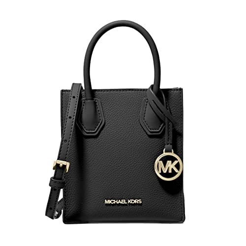 Michael Kors Mercer Extra-Small Pebbled Leather Crossbody Bag (Black)