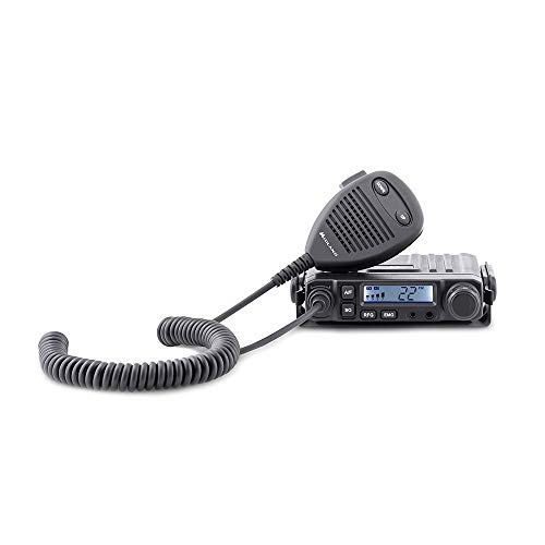 Midland M-Mini CB Radio Ricetrasmittente Veicolare Auto Multi Banda 40 Canali AM FM, Ricetrasmettitore Compatto con Microfono e Presa 2 Pin Midland per Adattatore Bluetooth, con Canale di Emergenza