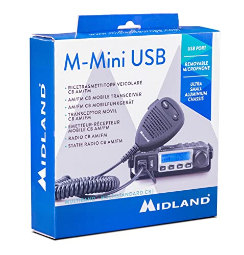 Midland M-MINI USB, Radio CB Multibanda con Presa USB, Dimensioni R...