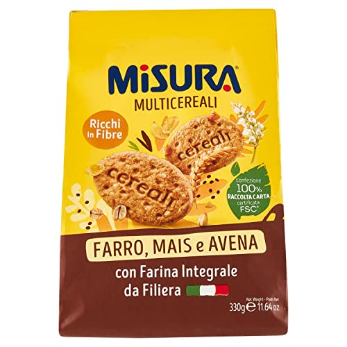 Misura Biscotti Integrali Multigrain | con Cereali Croccanti | Confezione da 330 grammi