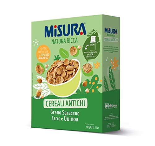Misura Cereali Colazione Natura Ricca | Fiocchi di Mais con Cereali Antichi | Confezione da 350 grammi