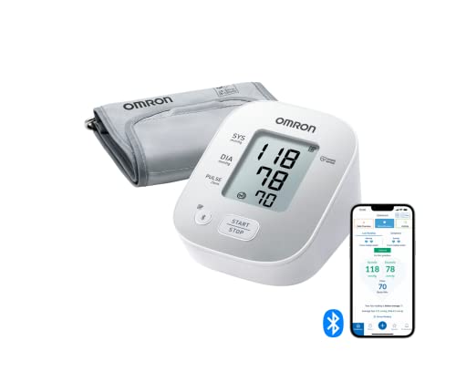 Misuratore di pressione arteriosa da braccio digitale OMRON X2 Smart – Misuratore di pressione arteriosa domiciliare Bluetooth compatibile con l’app per smartphone, clinicamente validato