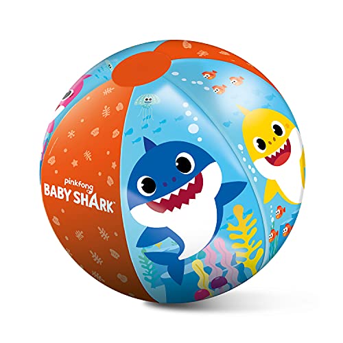 Mondo Toys - Baby Shark Beach Ball - Pallone da Spiaggia Colorato - gonfiabile ideale per giocarci in acqua - adatto a bambini   ragazzi   adulti - 50 cm. di diametro - 16890