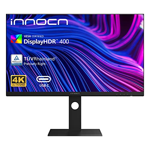 Monitor 27  4K per Macbook pro - INNOCN Monitor PC con 98% DCI-P3   100% sRGB per progettisti - IPS, 1,07 miliardi di colori, HDR400 Gaming Monitor, USB C 65W, HDMI 2.0, DP1.4, Delta E＜2, 27C1U