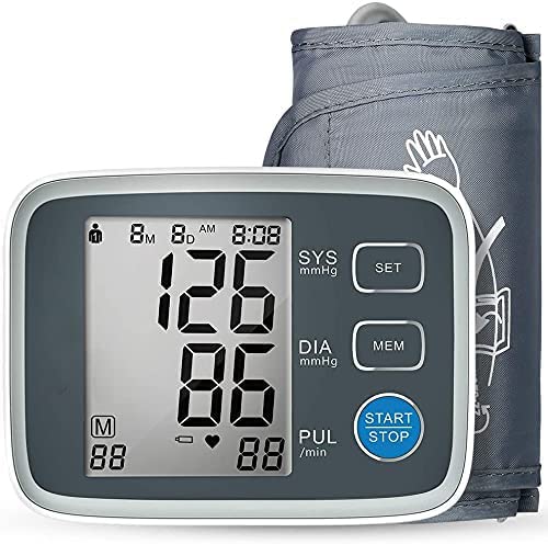 Monitor della pressione sanguigna, con monitor della pressione sanguigna del braccio superiore a grande schermo LCD, memoria di gruppo 2*90, individuazione della memoria del timbro orario, Con polsini