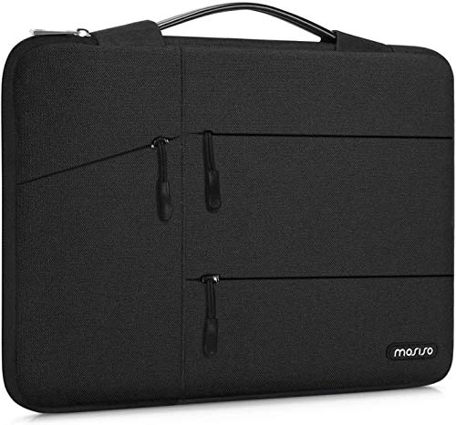 MOSISO Protettiva Laptop Sleeve Compatibile con MacBook PRO 16 2021 M1 PRO Max A2485 2019-2020 A2141 Pro 15 A1398,15-15,6 Pollici Notebook,Borsa con Organizzatore Tasche&Cintura Trolley, Nero