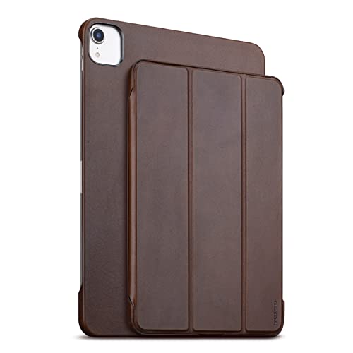 Haobobro [Rustic Series] Custodia Cover iPad Pro 11 (terza generazione) - Smart Folio in vera pelle per iPad Pro 11 2021 - Fatto a Mano - Supporta la Ricarica di Pencil - case marrone