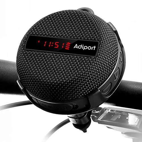 Adiport altoparlante bluetooth bicicletta,velocità di guida, visualizzazione tempo,altoparlante portatile wireless per bicicletta, IP65 impermeabile e antiurto per escursioni in bicicletta all aperto