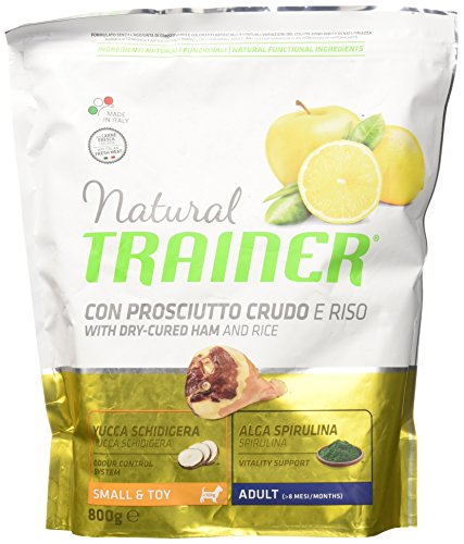 Natural Trainer Small & Toy Adult Dog Food Trainer Natural Small Prosciutto Riso GR. 800 Cibo Secco per Cani, Multicolore, Unica