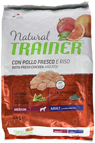 Natural Trainer Trainer Natural Medium Pollo Riso kg. 3 Cibo Secco per Cani, Multicolore, Unica
