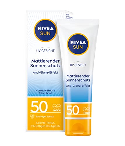 NIVEA SUN Crema solare per il viso, protezione solare 50, tubetto da 50 ml