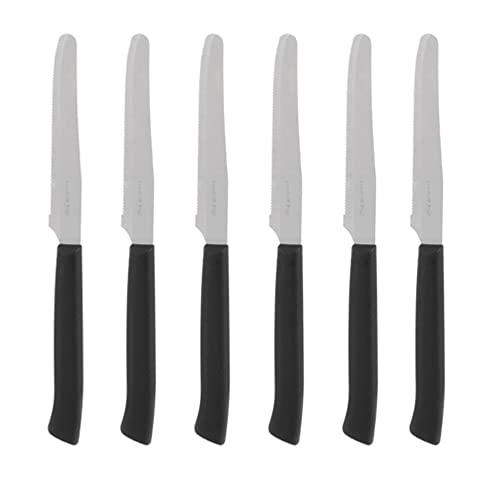 NOBILE LOVELYCARE 6 coltelli da cucina Nero coltello da tavola lama seghettata acciaio inox coltelli da bistecca pane sempre utili in cucina