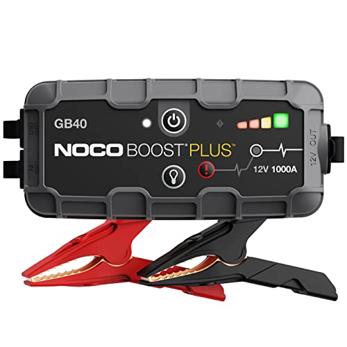 NOCO Boost Plus GB40, Avviamento di Emergenza Portatile 1000A 12V UltraSafe, Avviatore Booster al Litio Professionale e Cavi Batteria Auto per Motori Benzina fino a 6L e Motori Diesel fino a 3L