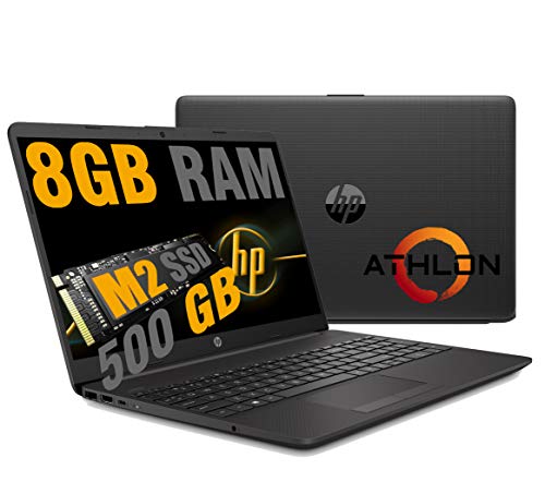 Notebook HP 255 G8 Pc portatile,Display HD 15.6 ,New Cpu Amd Dual Core Athlon 3020,Fino a 2,60 GHz,Ram 8 GB DDR4 ,SSD M.2 Nvme 500 Gb, Bluetooth, WIFI,Porta Lan RJ-45,Windows 11 Pro Pronto All uso