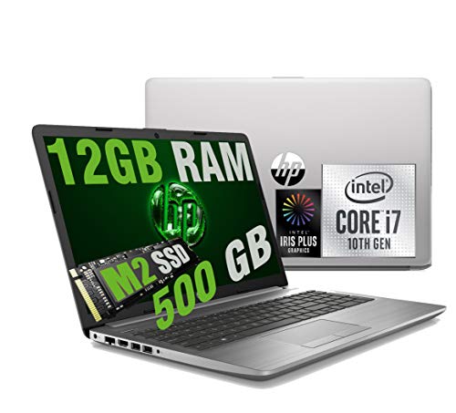 Notebook HP i7 250 G7 Silver Portatile Full HD 15.6  Cpu Intel Quad core i7-1065G7 10Th Gen 3,9Ghz  Ram 12Gb DDR4  SSD M2 500GB  graphic Intel Iris Plus  Hdmi Dvd RJ-45 Wifi Bluetooth  Windows 10