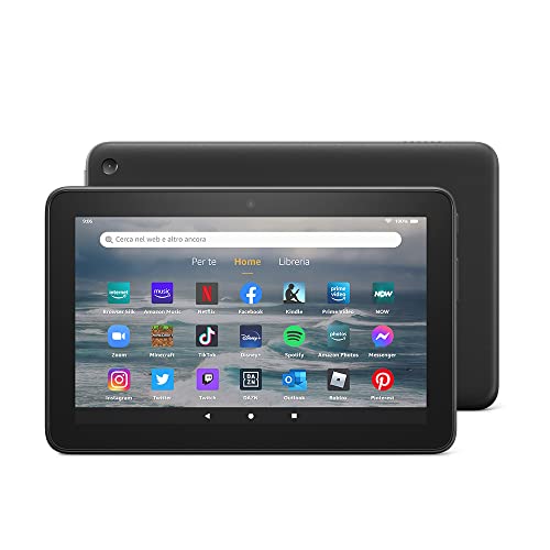 Nuovo tablet Fire 7, schermo da 7”, 16 GB (modello 2022), colore nero Con pubblicità