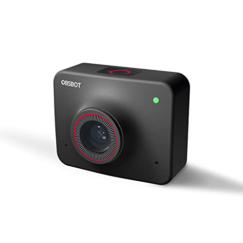 OBSBOT MEET Webcam 4K con Tecnologia IA, Videocamera per Videoconferenza con Inquadratura Automatica IA, Videochiamate e Streaming 4K Ultra HD, Webcam con Microfono, Webcam para PC Mac Laptop Macbook
