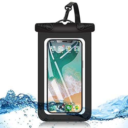 Olakin Custodia Impermeabile Smartphone, 7.0  IPX8 Cover Subacquea Compatibile con iPh-One 11 12 11 Pro XS X 8 7, Mi, Huawei P30 P40 P50, Galaxy S10 S9, per Spiaggia, Viaggi, Piscina, Kayak(Nero)