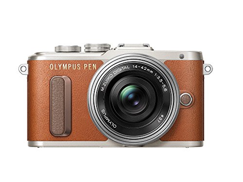 Olympus PEN E-PL8 Kit, Fotocamera di Sistema Micro Quattro Terzi (16,4 MP, Stabilizzatore d Immagine a 5 Assi, Mirino Elettronico, FHD Video) e M.Zuiko 14-42mm EZ Zoom Obiettivo, Marrone Nero