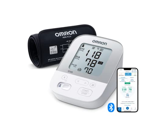 OMRON X4 Smart Misuratore di Pressione Arteriosa da Braccio digitale - Apparecchio Portatile per Misurare la Pressione e Monitoraggio dell Ipertensione, Connessione Bluetooth