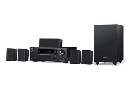 Onkyo HT-S3910DAB Set Home Theater Bluetooth con ricevitore e altoparlanti a 5.1 canali (DAB+, Bluetooth, Dolby Atmos, 4K HDR, Hi-Res, DTS:X), Nero