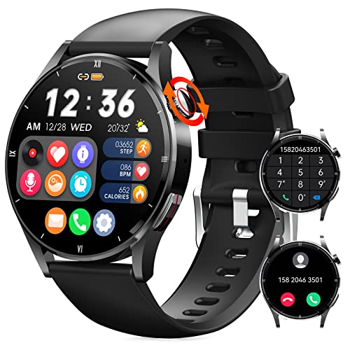 Orologio Smartwatch Uomo Risponde alle Chiamate in Vivavoce, 1,32   HD Orologio Tracker Fitness Cardiofrequenzimetro da polso Monitor Sonno Contapassi Cronometro Smart Watch Sportivo per Android iOS