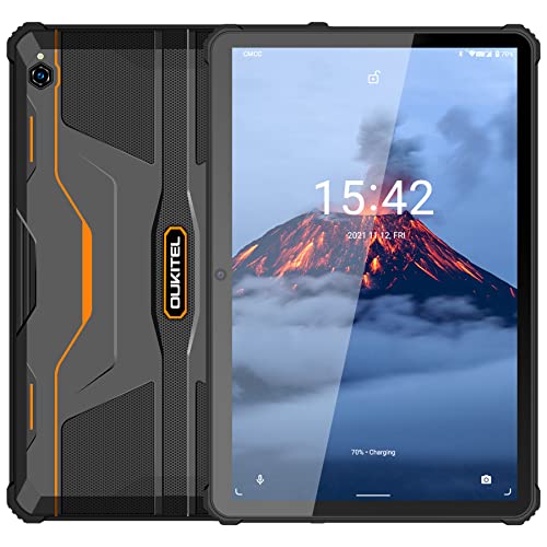 OUKITEL RT1 Tablets PC Robusto 10.1 Pollici FHD+, 10000mAh Rugged Tablet Android 11, 4+64GB (SD 128GB) Octa-core Tablet in Offerta, IP68 69K Giroscopio,16MP Fotocamera Tablet PC, Face ID WIFI BT 5.0
