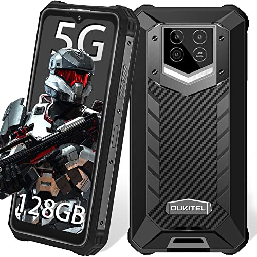 OUKITEL WP15 Super Batteria 15600mAh Rugged Smartphone 5G 2022, 8GB+128GB 6.52 Pollici telefono Indistruttibile Impermeabile, Android 11 5G Duale SIM 48MP+8MP Fotocamera,NFC GPS OTG FACE ID