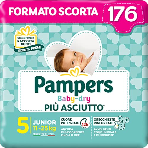Pampers Baby Dry Junior, 176 Pannolini, Taglia 5 (11-25 kg)