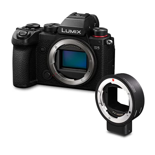 Panasonic LUMIX S5 - Fotocamera mirrorless full frame, registrazione video 4K 60P con schermo diviso e Wi-Fi, attacco a L, con Sigma MC-21 da Canon EF a L-Mount