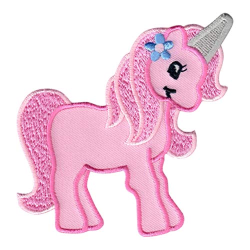 PatchMommy Toppa Termoadesiva Unicorno Rosa Patch Ricamate per Ferro da Stiro o per Cucire - Toppe Adesive per Vestiti, Applicazioni per Tessuti Bambini