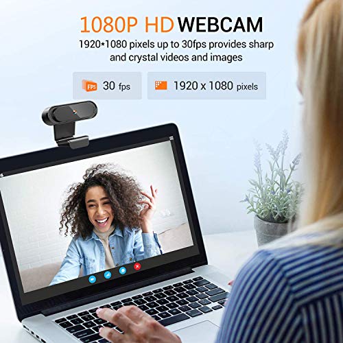 PC Webcam 1080P con Microfono,USB 2.0 Fotocamera,Webcam PC Laptop D...