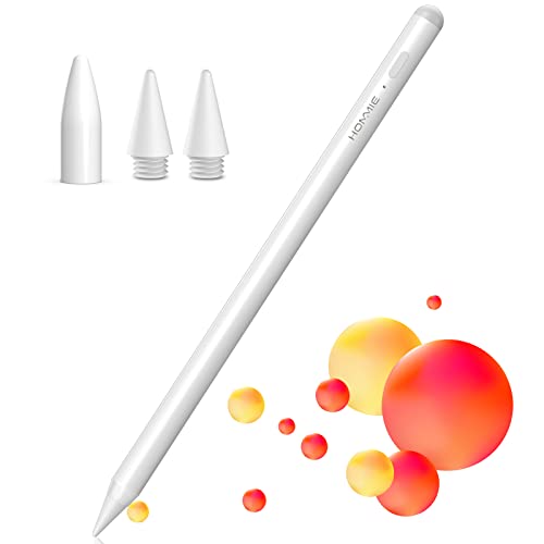 Penna iPad, Hommie Penna Stilo per iPad 2018-2022 di 1.0mm Pennino, Pencil iPad Con Sensibile all inclinazione y Rigetto del palmo, Penna per iPad 6-9 Gen, Mini 6 5, Air 3 4 5th, iPad Pro 12,9  11 