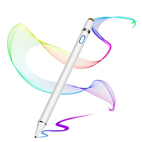 Penna Touch Compatibile Con Touchscreen Apple Pen,2 in 1 Penna Ricaricabile Con Punta in Plastica Ultra Sottile da 1,5 MM Compatibile con IOS e Tablet Android Viene Fornita