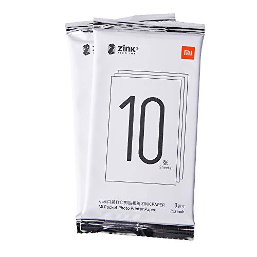 per Xiaomi Pocket Print Paste Paper, 20 fogli 5 x 7,6 cm ZINK Print Paste Paper, 313 x 400 dpi, per Viaggi, Cene, Feste, Regali