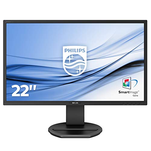 Philips 221B8LJEB Monitor, 22  LED, Full HD, HDMI, Display Port, DVI, VGA, Hub USB, 1ms, Regolabile in Altezza, Girevole, Pivot, Inclinabile, Casse Audio Integrate, Flicker Free, Vesa, Nero
