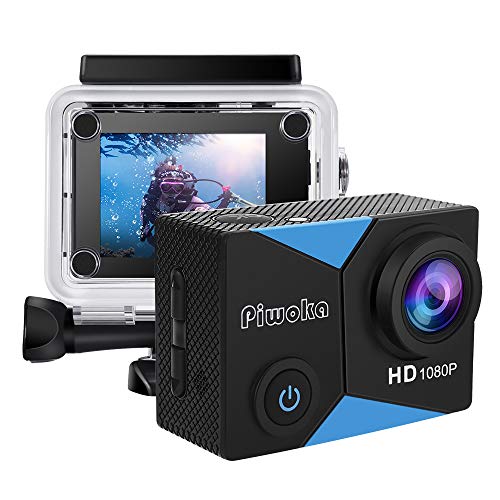 Piwoka Action Cam 1080P 12MP, 30M Impermeabile Fotocamera Subacquea...