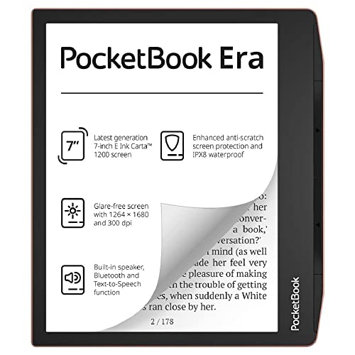 PocketBook e-Book Reader Era (64 GB di memoria, 17,8 cm (7 ), E-Ink Carta 1200, Touch screen, Retroilluminazione, Wi-Fi, Bluetooth) Sunset Copper