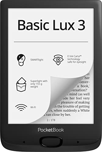 PocketBook - Lettore e-book Basic Lux 3 , 8 GB di memoria, 15,24 cm...