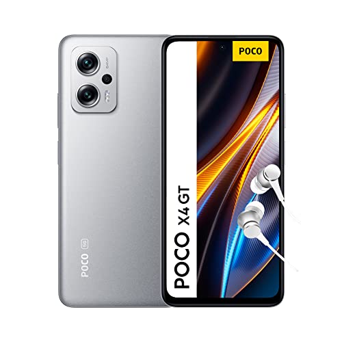 POCO X4 GT 5G - Smartphone 8+128GB, 6.6” 144Hz DynamicSwitch DotDisplay, MediaTek Dimensity 8100, Tripla 64MP, 5080mAh, 67W Turbo Charging, Silver (versione IT + garanzia 2 anni) con Alexa